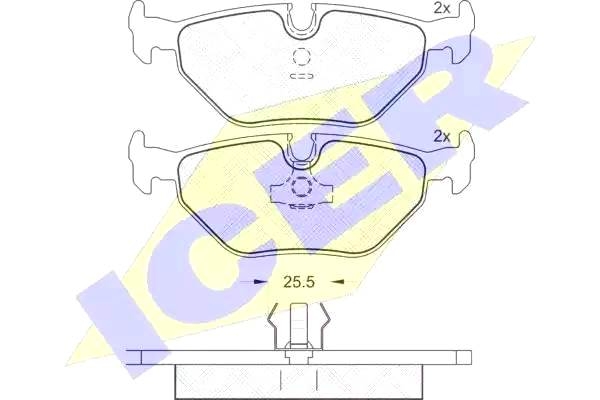 Комплект тормозных колодок, дисковый тормоз арт: ICER 181051