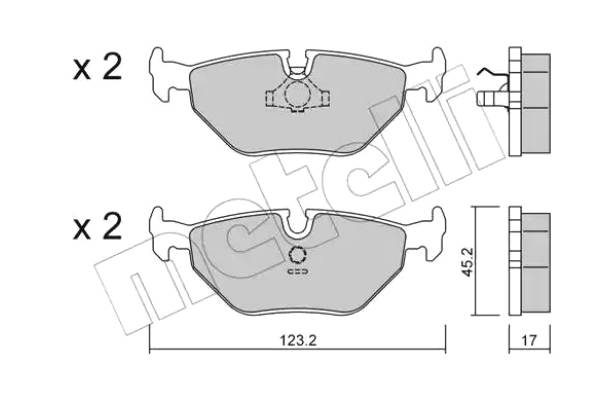 Комплект тормозных колодок, дисковый тормоз арт: METELLI 22-0125-0