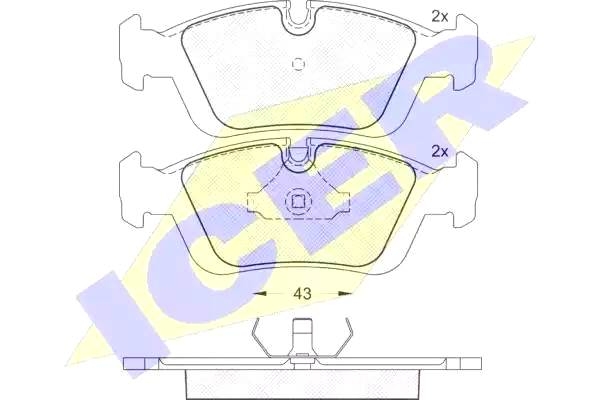 Комплект тормозных колодок, дисковый тормоз арт: ICER 180801