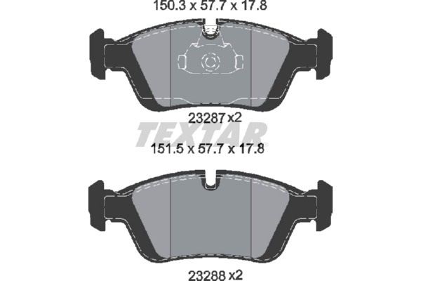Комплект тормозных колодок, дисковый тормоз арт: TEXTAR 2328702