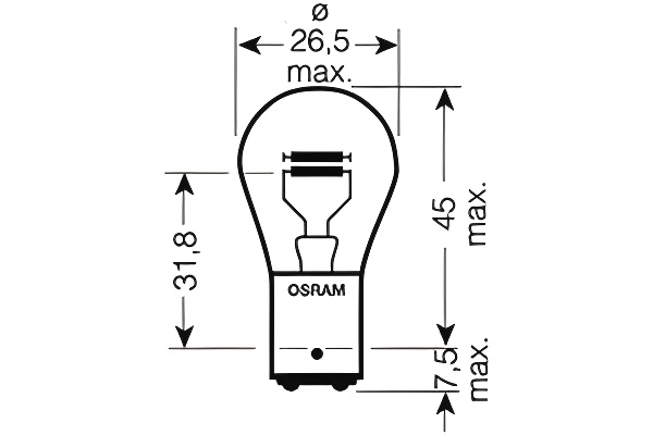 Лампа, противотуманные . задние фонари арт: OSRAM 7225-02B