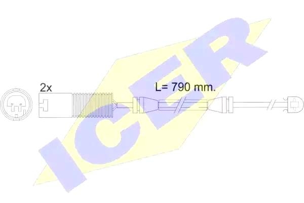 Сигнализатор, износ тормозных колодок арт: ICER 610242 E C
