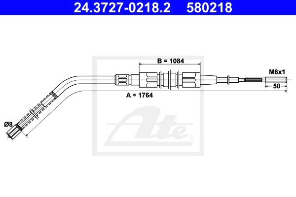 Трос, стояночная тормозная система арт: ATE 24.3727-0218.2