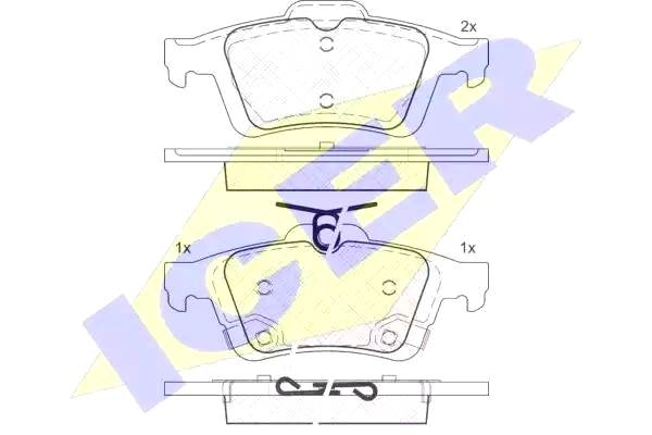 Комплект тормозных колодок, дисковый тормоз арт: ICER 182106