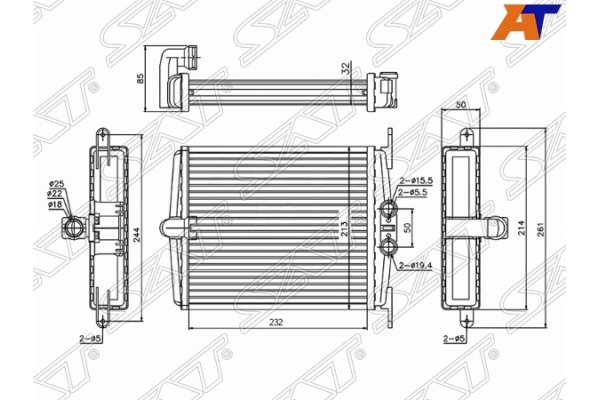 Радиатор отопителя салона MERCEDES-BENZ S-CLASS W140/S140 91-98 (трубчатый)