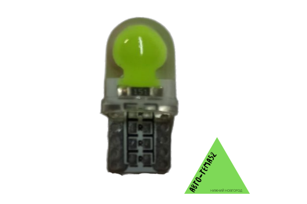 Светодиодная лампа Т10 (W5W) в силиконе, зелёный свет