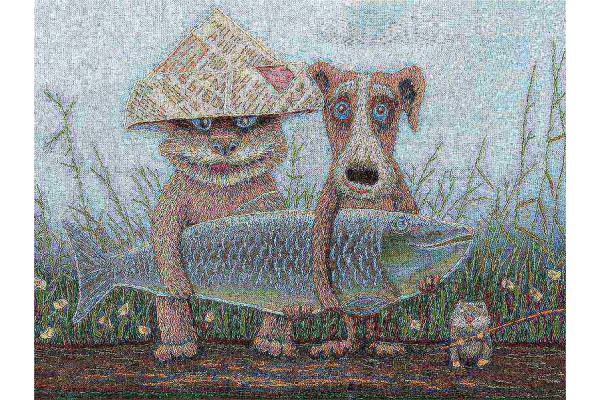 Набор для вышивания Panna Живая картина «Большая рыба» 19,5*25,5см ЖК-2075