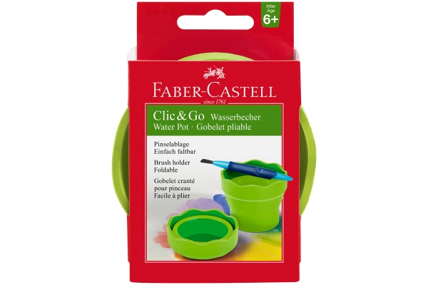 Стакан для воды Faber-Castell "Clic&Go", складной, светло-зеленый