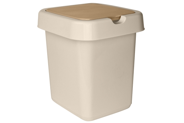 Ведро-контейнер для мусора (урна) Svip "Квадра", 14л, прямоугольное, пластик, кофейного цвета