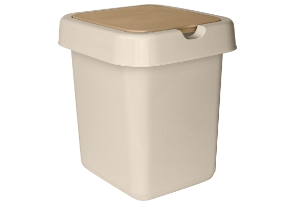 Ведро-контейнер для мусора (урна) Svip "Квадра",  9л, прямоугольное, пластик, кофейного цвета