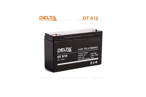  Аккумулятор DELTA 6V 12AH (Д*Ш*В 151*50*100) DT 612