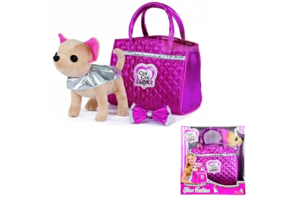 Chi-Chi love Собачка Чихуахуа Гламур с розовой сумочкой и бантом 20см 5893125