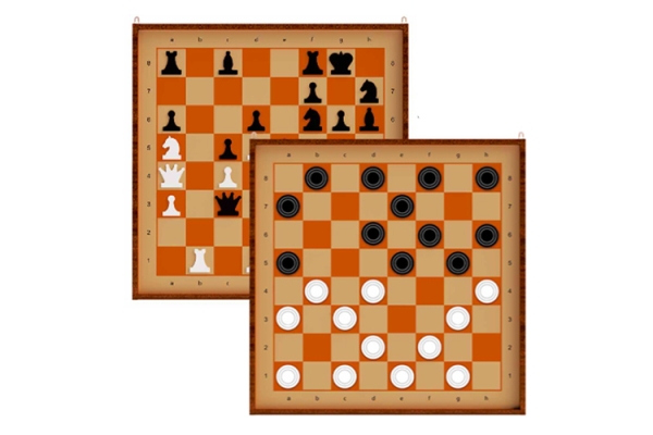 Шахматы и шашки демонстрационные магнитные 03903