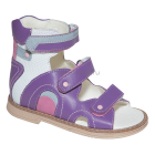 Сандалеты цветные фиолетовый/белый (открытый носок) TW-172