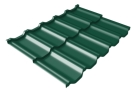 Металлочерепица модульная квинта Uno Grand Line c 3D резом 0,5 Velur RAL 6005 зеленый мох