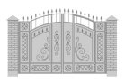 Кованые ворота с калиткой белые