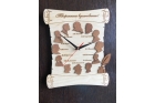 Часы из дерева для учителя литературы и русского языка бежевые