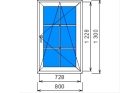 Поворотно-откидное окно для беседки Rehau Blitz NEW 62  (1300х800)