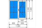 Поворотно-откидное окно для беседки Brusbox 60-3 Aero (1400х1300)