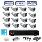 Комплект для видеонаблюдения - 16 уличных AHD камер 720P/1Mpx (light) 
 