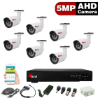 Комплект для видеонаблюдения - на 7 уличных AHD камер 5.0MP  