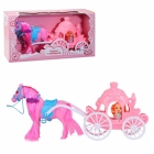 Карета с куклой и лошадкой Amore Bello 37*12*19 см розовый