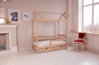 Кровать-домик натуральный Инканто Dream Home для дошкольников с ящиками