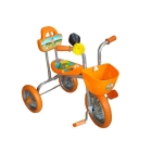 Велосипед 3-х колесный Чижик оранжевый без ручки с клаксоном металлические колеса