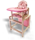 Стул-стол для кормления розовая столешница/розовый арт.СТД 07