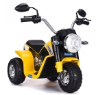 Детский электромотоцикл Zhehua Technology пластиковые колеса,свет,музыка, желтый арт.916