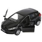 Инерционная металлическая модель - Ford Focus хэтчбек, черный 12 см, открываются двери