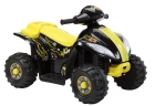 Квадроцикл на аккумуляторе (1х6V, 4,5Ah), цвет: желто-черный, в/к 63,5*42,5*44,5 см , пласт. колеса
