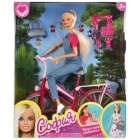 Кукла София 29см на велосипеде, сгибаются руки и ноги, с аксессуарами арт.B111-S-BO