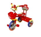 Велосипед 3-х колесный Чижик красный без ручки со светом и звуком, металлические колеса