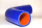 Патрубок силиконовый угловой  45° ID16х200х200mm (универс.) синий